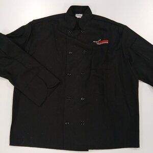 Longhorn Steakhouse Black Chef Coat Jacket Cook Employee Uniform Work 2XL NEW